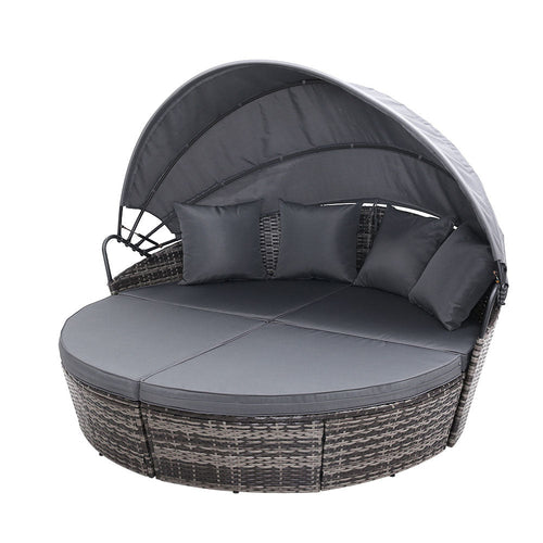 Gardeon Sun Lounge Setting Wicker Lounger Day Bed Outdoor Furniture