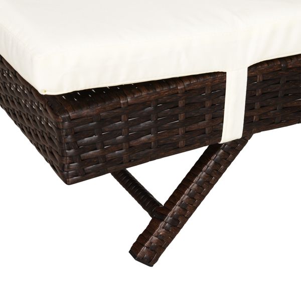Outsunny Adjustable Patio Pool Wicker Chaise Lounge Rattan Furniture